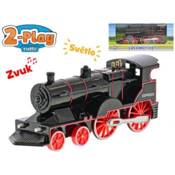 2-Play Traffic mozdony, fém, 14 cm, tolatásos, akkumulátoros, fénnyel és hanggal kép
