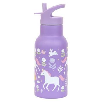 A Little Lovely Company - rozsdamentes acél ivópalack, 350 ml - unikornisok és szivárvány kép
