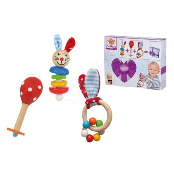 Ajándék szett újszülöttnek Rabbit Present Baby Eichhorn csörgők plüss fülekkel és rumbatök 0 hó-tól kép