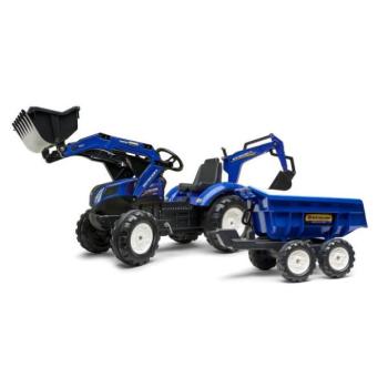 AKCIÓ - FALK Pedálos traktor 3090W New Holland T8 markolóval, kotróval és maxi pótkocsival kép
