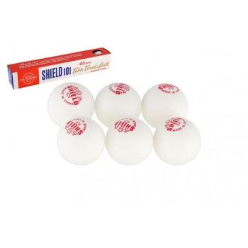 Asztalitenisz labdák 6db SHIELD 4cm varrat nélküli fehér
