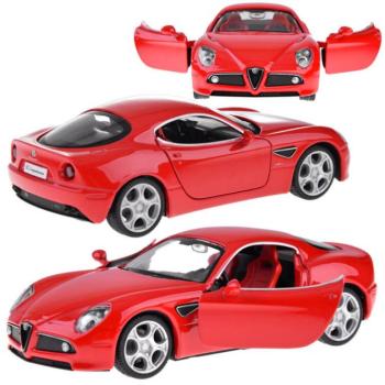 Autó fém modell Alfa Romeo 8C Competizione 1:32 méretarányú lámpák kép
