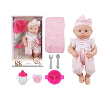 Baba kiegészítőkkel 28cm szilárd testtel dobozban 22x36x10cm kép