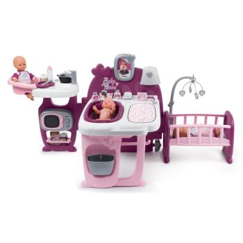 Babacenter játékbabának Violette Baby Nurse Large Doll's Play Center Smoby háromrészes 23 kiegészítővel (konyhácska, fürdőszoba, hálószoba) kép