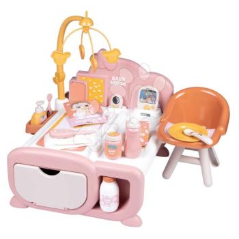 Babaház elektronikus Cocoon Nursery Soft Baby Nurse Smoby nappali és éjszakai zóna 16 kiegészítővel kép
