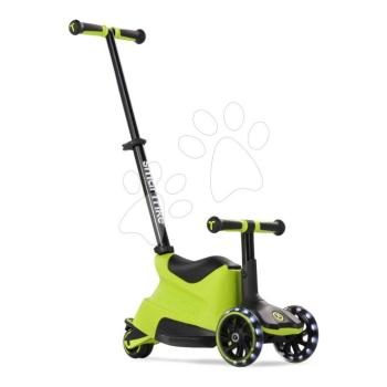 Bébitaxi és roller 2in1 háromkerekű LED kerekekkel Xtend Scooter Ride-on Lime smarTrike tolókarral és állítható magassággal és tárolóhellyel 1-től 12 éves korig kép