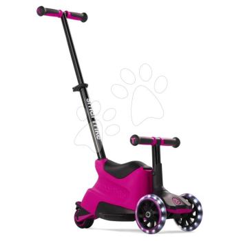 Bébitaxi és roller 2in1 háromkerekű LED kerekekkel Xtend Scooter Ride-on Pink smarTrike tolókarral és állítható magassággal és tárolóhellyel 1-től 12 éves korig kép