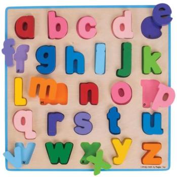 Bigjigs Baby Fa puzzle ábécé kis betűk kép