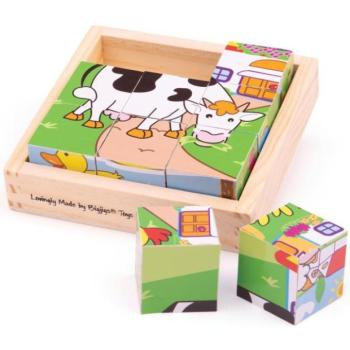 Bigjigs játékok Képkockák kockák Állatok 9 kocka