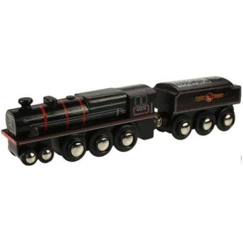Bigjigs Rail A Black 5 motoros mozdony fából készült másolata kép