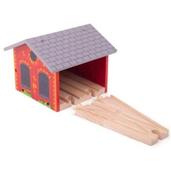 Bigjigs Rail Brick raktár két vonat számára kép