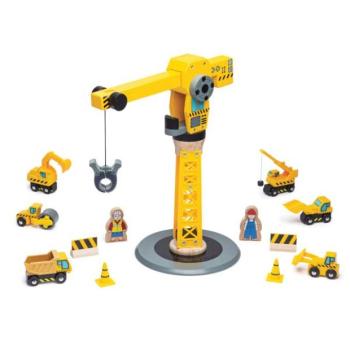 Bigjigs Rail Crane és építőipari gépek kép