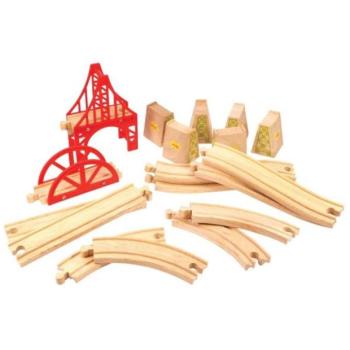Bigjigs Rail Fa sínkészlet híd 18 részes kép