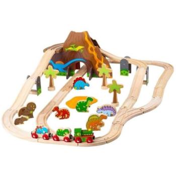 Bigjigs Rail Favonat dinoszauruszokat követ