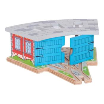 Bigjigs Rail hármas raktár kapuval kép