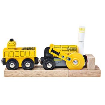 Bigjigs Rail másolata a történelmi Rocket mozdonyról + 2 vágány