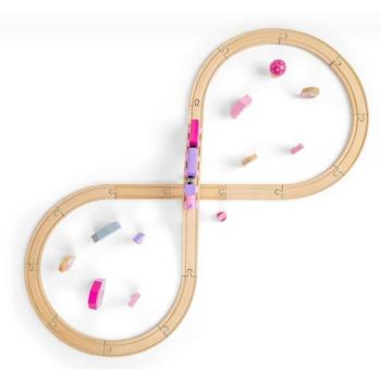 Bigjigs Rail Nyolcas fából készült vasúti pálya hercegnők számára 35 részes kép