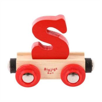 Bigjigs Rail Wagon fa vasúti sínek – S betű kép