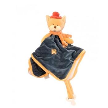 BK BEN BABY RUG plüssjáték narancssárga kalappal (30x30 cm) ajándékdobozban kép
