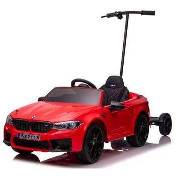 BMW M5 elektromos kisautó pirosra festett platformmal kép