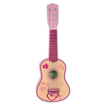 Bontempi Klasszikus fából készült gitár 55 cm-es lány rózsaszín színben 225572 kép