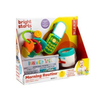 BRIGHT STARTS Ajándékkészlet az érzékek fejlesztésére Morning Routine™, 3m+