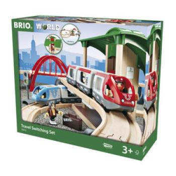Brio Traverse nagy, kereszteződésekkel, híd, platform, 42 db kép