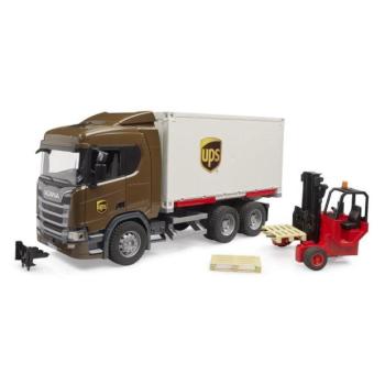 Bruder Logistics teherautó Brother ScaniaSuper 560R UPS targoncával kép