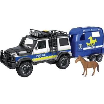 CITY SERVICE CAR - 1:14 - Rendőrautó utánfutóval és lóval (hanggal és fényekkel) kép