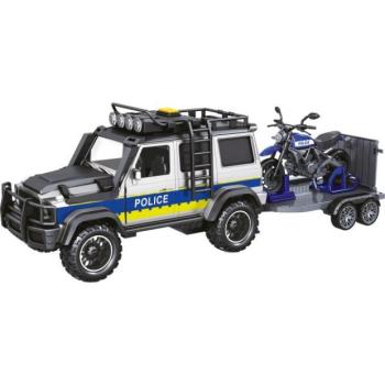 CITY SERVICE CAR - 1:14 - Rendőrautó utánfutóval és motorral (hanggal és fényekkel) kép