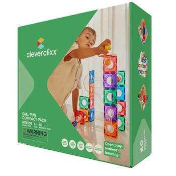 Cleverclixx Mágneses építőkészlet Ball Run Compact Pack Intense 60 darab kép