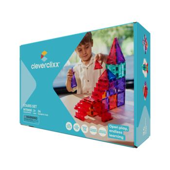 Cleverclixx – Mágneses építőkészlet – Lépcsős Intense készlet – 34 db kép