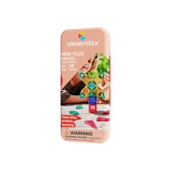 Cleverclixx Mágneses építőkészlet Mini Tiles Pack Pasztell – 28 db kép