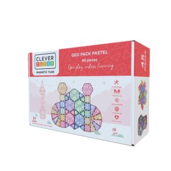Cleverclixx Pasztell Mágneses építőkészlet Geo Pack 45 db kép