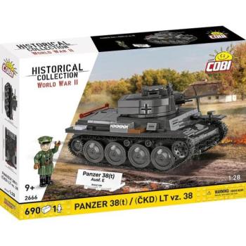 Cobi 2666 II. világháború Panzer 38(t)/ČKD LT vz. 38, 2 az 1-ben, 1:28, 705 d, 1 f kép