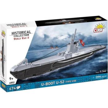 Cobi 4852 II. világháború Német tengeralattjáró VIIB (U-Boat U-52), 1:144, 470 k kép