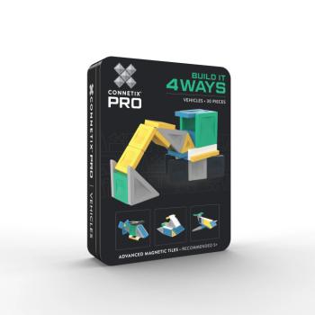 Connetix PRO Build It 4 Ways - Mágneses járműépítő készlet 30 db