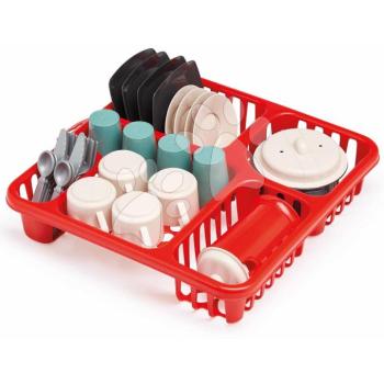 Csepegtető tálca kávéfőzővel Draining Board 100% Chef Écoiffier 30 cm tányérokkal poharakkal és evőeszközökkel 30 részes 18 hó-tól kép