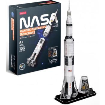 CubicFun 3D-s puzzle 136 db-os – NASA - Apollo Saturn V űrrakéta kép