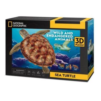 CubicFun 3D-s puzzle 31 db-os - National Geographic - Teknős kép