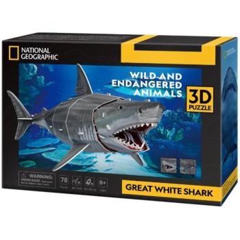 CubicFun 3D-s puzzle 78 db-os - National Geographic - Nagy fehér cápa kép