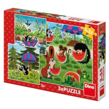 Dino Mole 3x55 puzzle kép