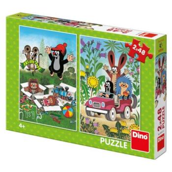 Dino Mole örül a 2x48 új puzzle-nak kép