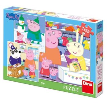 Dino Peppa Pig 3x55 Puzzle kép