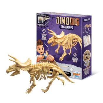 Dinodig ásatás és Triceratops csontváz kép