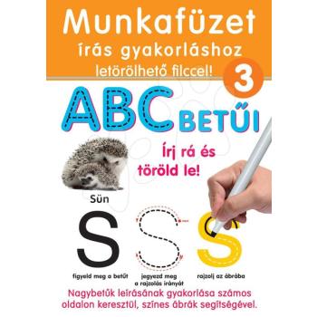 Dohány készségfejlesztő munkafüzet Írj rá és töröld le narancssárga 3-as gyakorlófüzet - ABC gyakorlása ábrákkal 505-3 kép