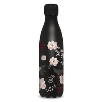 Duplafalú fémkulacs 600ml- Flowery black kép