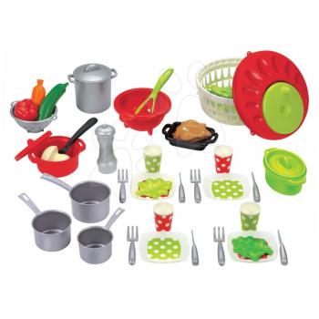 Écoiffier gyermek ebédkészlet 100% Chef 2621 zöld-piros-ezüst kép