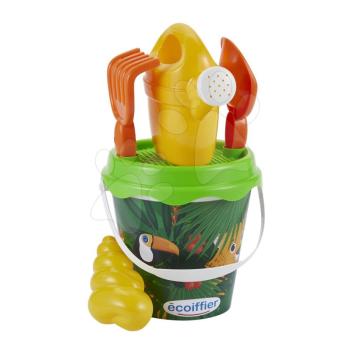 Écoiffier vödör szett homokozóba 17 cm Jungle kannával 6 részes 685 kép