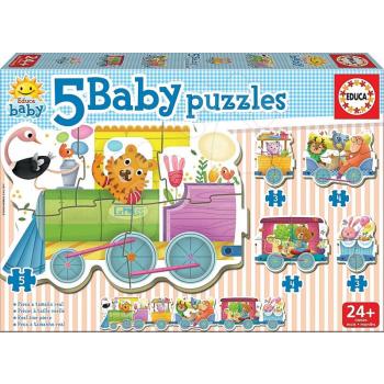 Educa gyerek puzzle Állatok a vonaton Baby 17142 kép